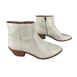 MADEWELL WOMEN'S THE CHARLEY CREAM LEATHER ANKLE BOOTS STYLE K5308 SIZE 9.5